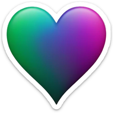 Green purple magenta ombré heart  sticker