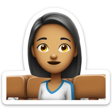 girl watching football sticker