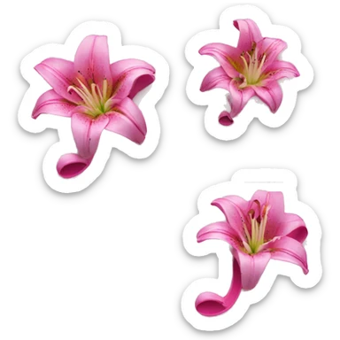 hair claw/clip with pink lily ( accessory)  sticker