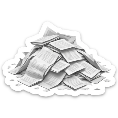 pile of papers on the floor sticker