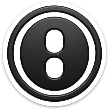 Emoji, avant-garde gothic emblem made of matte black metal, number 8 integrated into the word “FORTUNA”, luxury fashion symbol aesthetic, clean sculptural form, no glow, no neon, flat emoji style, centered, transparent backgroun sticker