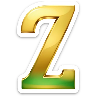 number 7 in golden and green shadows sticker