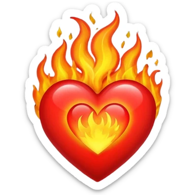 I want the emoji to be the heart on fire but make the heart black sticker
