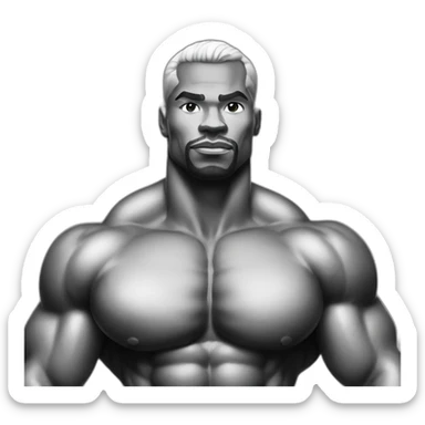 Bodybuilder black and white with sexy face sticker
