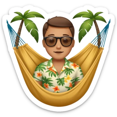 Jeffrey in a hammock sticker