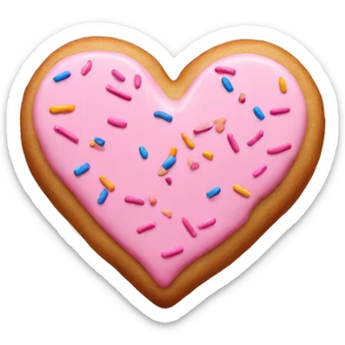 heartshaped pink cookie with sprinkles sticker
