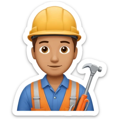 a handman works at home sticker