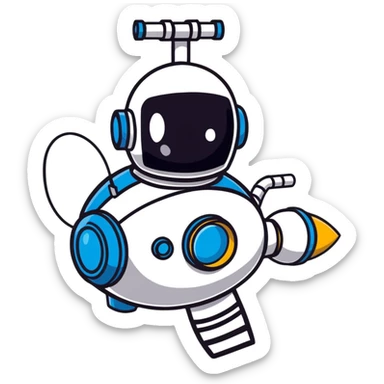 A robust, dependable robot with high-quality construction and maintenance-free design. Long-lasting robot that never needs repairs. sticker