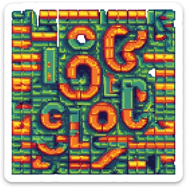 the word 'STUer' depicted in pixel art style, each letter formed from pixel blocks, vibrant and clear sticker