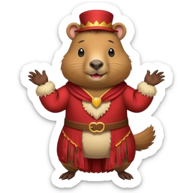 capybara is dancing in costume sticker