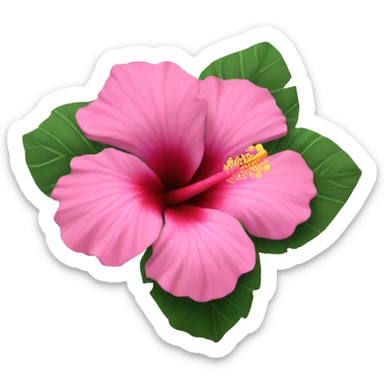 pink hibiscus flower sticker
