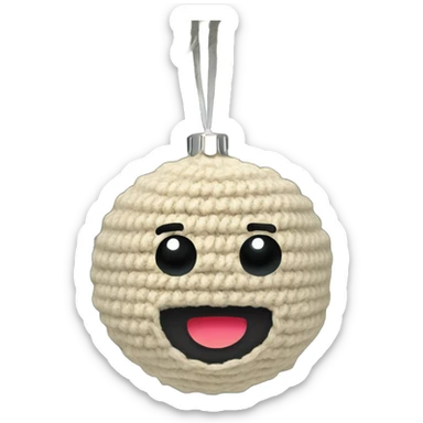 Beige crochet ornament sticker
