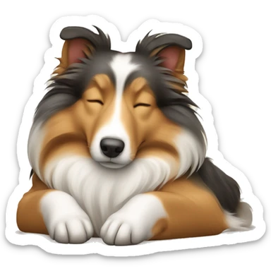 sleeping shetland sheepdog sticker