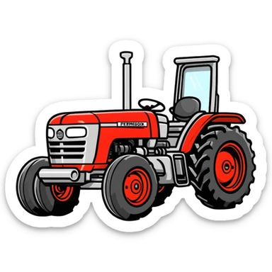 Shiny aerodynamic new Massey Ferguson tractor with spoiler  sticker