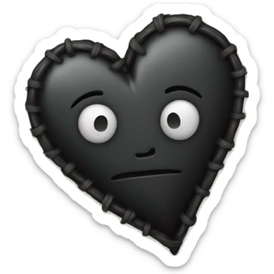 black heart with stitches on it sticker