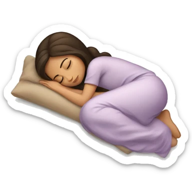 Brunette girl sleeping sticker