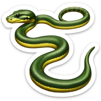 A photo-realistic digital illustration of a Green Anaconda, chest upward, with a broad, flat head, muscular body, and high-set eyes. Its olive-green body is covered with symmetrical, bold black oval spots, and its smooth, glossy scales highlight its large, powerful build. sticker