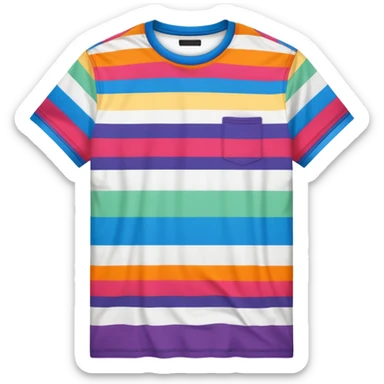 colorful striped graphic tee shirt sticker