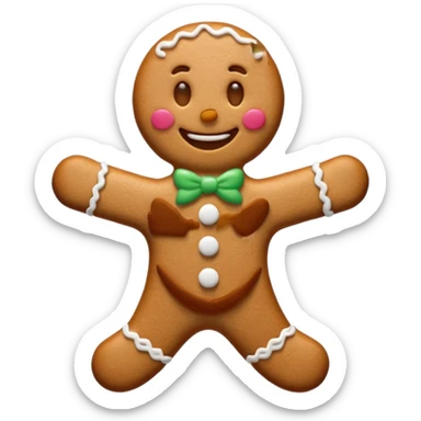 Emoji omino pan di zenzero bianco sticker
