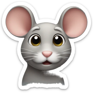 Annoyed mouse rolling eyes sticker