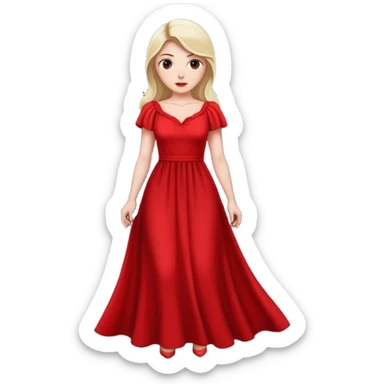 white conservative woman in long red dress sticker
