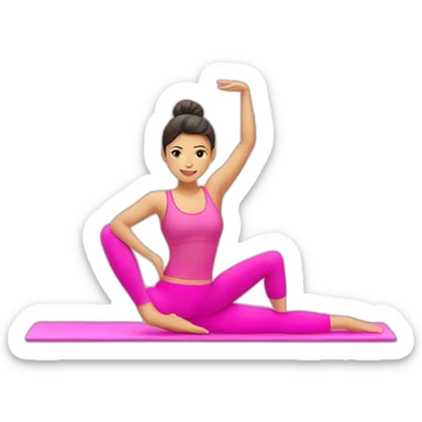 pilates girl in pink pilates pose asia sticker
