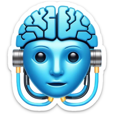   Create an emoji in which it is representing AI brain sticker