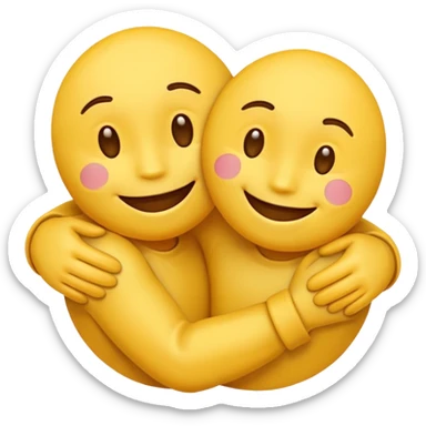 emoji rubbing each others back sticker