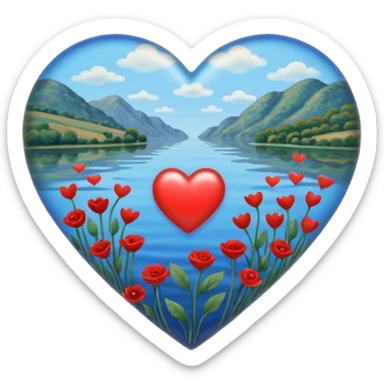 Cuore che ricorda un opera d arte di monet, un po’ più pallido e con più azzurrino  sticker