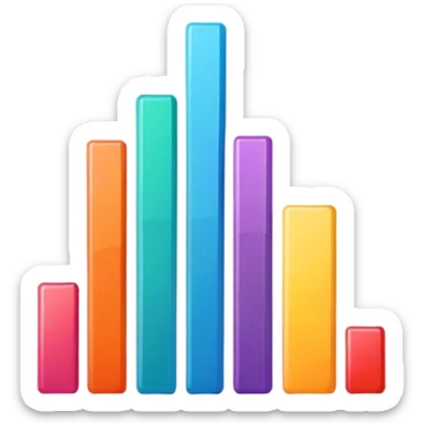 colorful bar graph with ascending data sticker