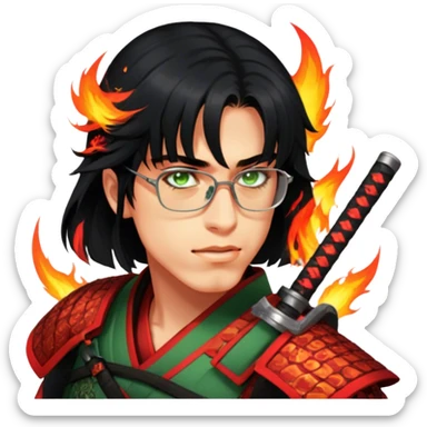 Fire-Wielding Samurai sticker