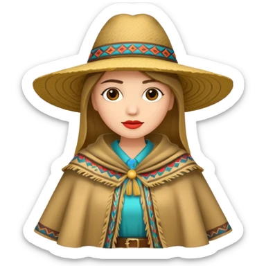 woman with fashion pancho sticker
