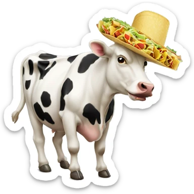Cow eating tacos  sticker