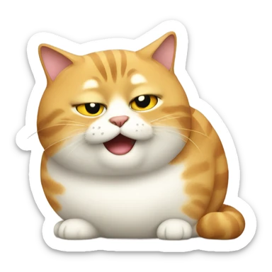 Fat cat asking for money sticker