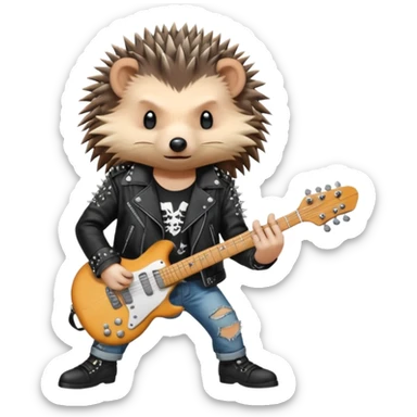 Punk guitarist hedgehog sticker