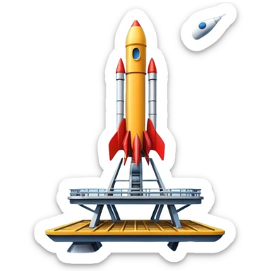 modern rocket launch platform from sea sticker