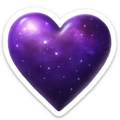 purple galaxy heart sticker