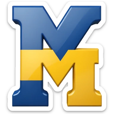make an emoji of the michigan logo sticker