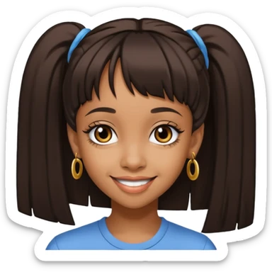 Lisa Left Eye Lopes with dark brown long hair sticker