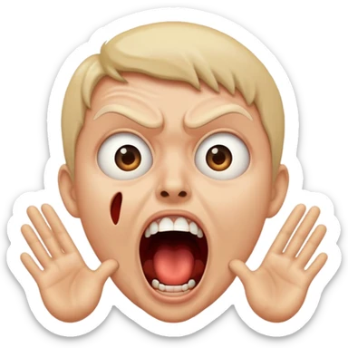 horror film, character scream sticker