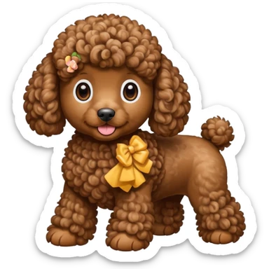 pudel brązowy sticker