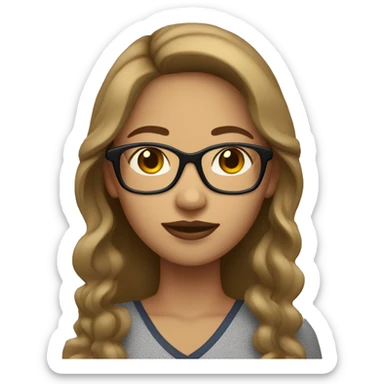 light skin mexican woman with glasses and light brown hair sticker