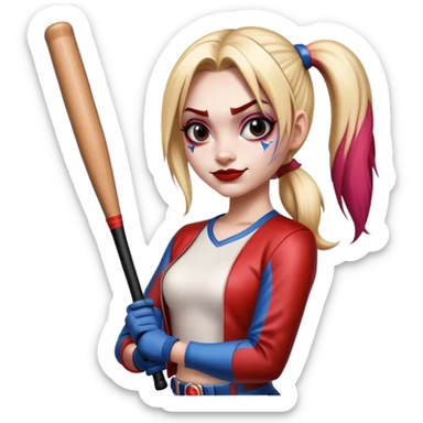 Harley Quinn with a baseball bat sticker