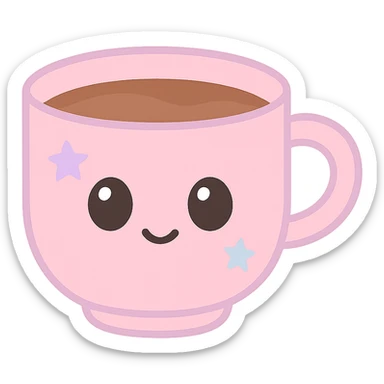 pink mocha, cute and inviting sticker