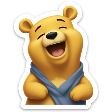 Pooh bear giving hug sticker