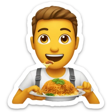 Human eating biryani sticker