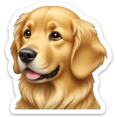 golden retriever dog wearing a Tagelmust sticker