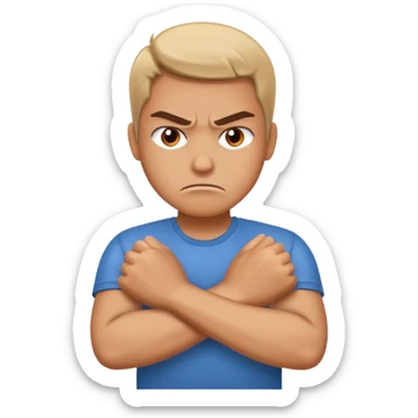 Hands crossed angry sticker