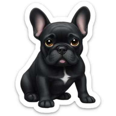 all black French bulldog sticker