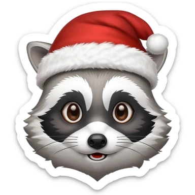 racoon santa sticker